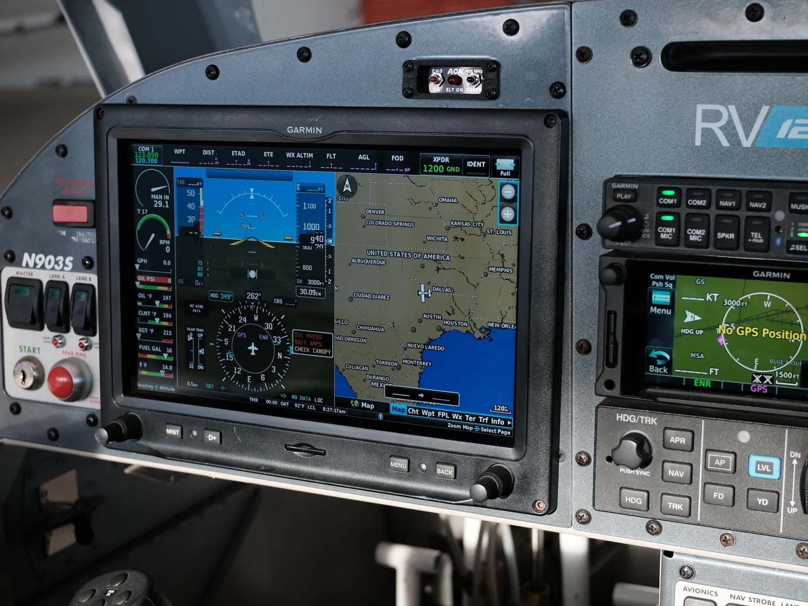 The N903S panel from the left seat, Garmin G3X Touch and GTN 650